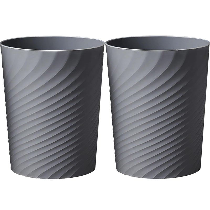 HOLTPHILI Small Bathroom Trash Can 1.8 Gallon Garbage Can Waste Basket Recycling Bin for Dorm Bedroom Office Kitchen,2 Pack Grey - Image 1